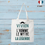Tote bag coton recyclé vivien l'homme le mythe la légende