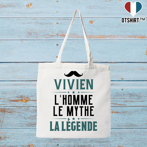 Tote bag coton recyclé vivien l'homme le mythe la légende