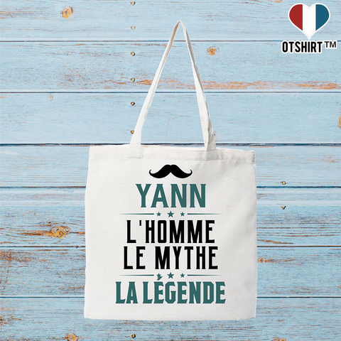 Tote bag coton recyclé yann l'homme le mythe la légende