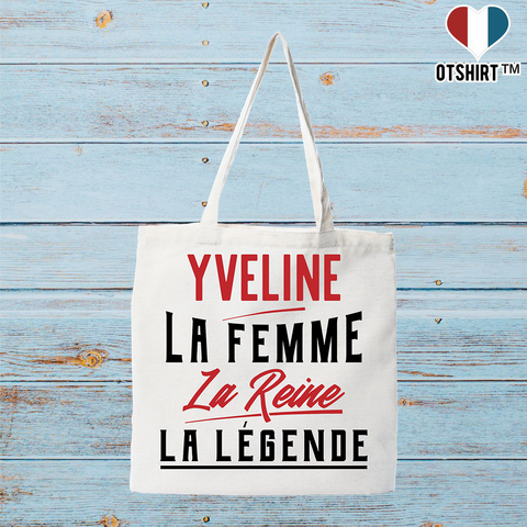 Tote bag coton recyclé yveline la femme la reine la légende
