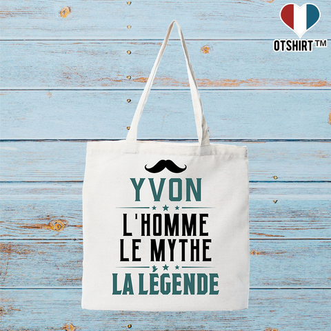 Tote bag coton recyclé yvon l'homme le mythe la légende