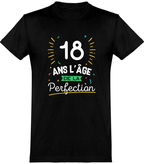 Cadeau homme T shirt homme 18 ans la perfection –