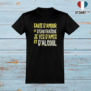  T shirt homme je vis d'amis et d'alcool