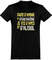  T shirt homme je vis d'amis et d'alcool