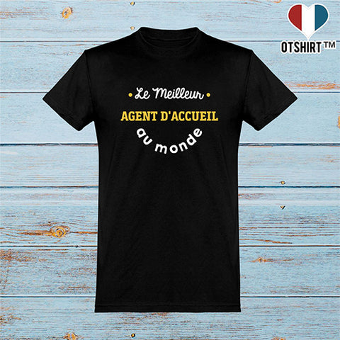 T shirt homme le meilleur agent d'accueil au monde