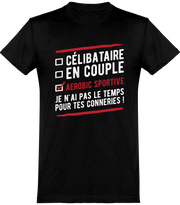  T shirt homme célibataire en couple aérobic sportive