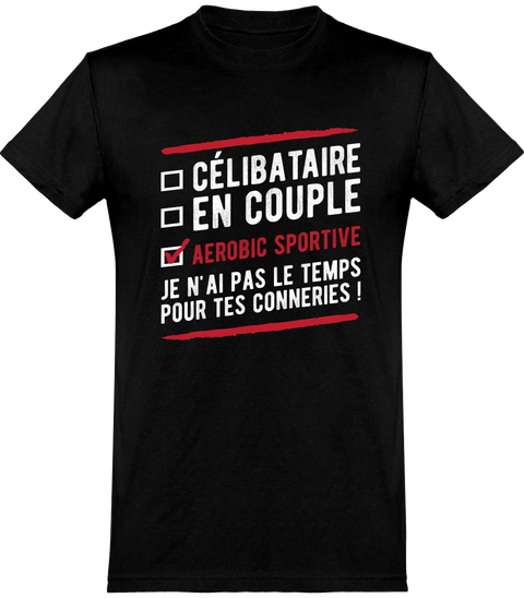  T shirt homme célibataire en couple aérobic sportive