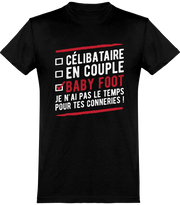  T shirt homme célibataire en couple baby foot