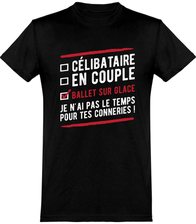  T shirt homme célibataire en couple ballet sur glace