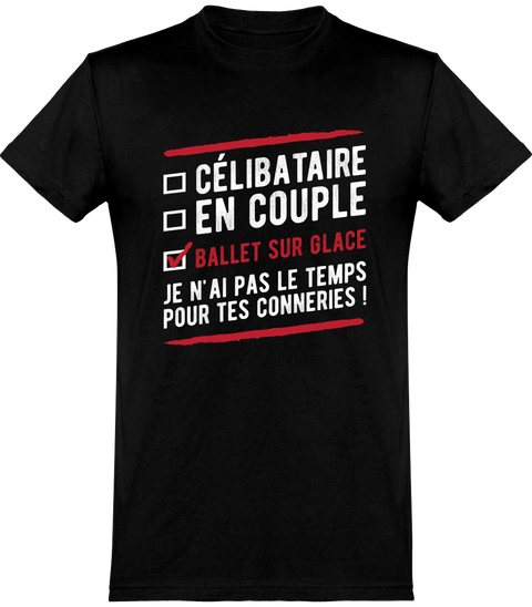  T shirt homme célibataire en couple ballet sur glace