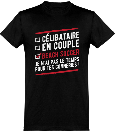  T shirt homme célibataire en couple beach soccer