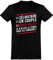  T shirt homme célibataire en couple beach volley