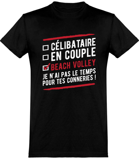  T shirt homme célibataire en couple beach volley