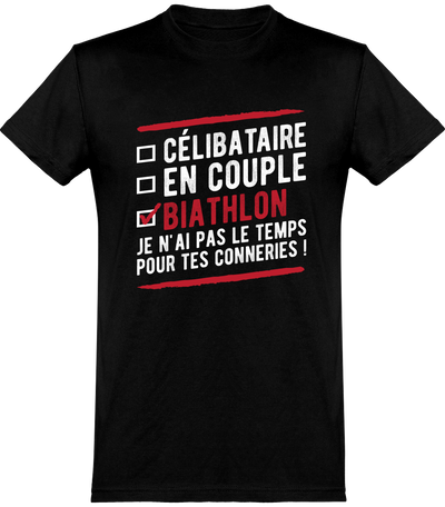  T shirt homme célibataire en couple biathlon