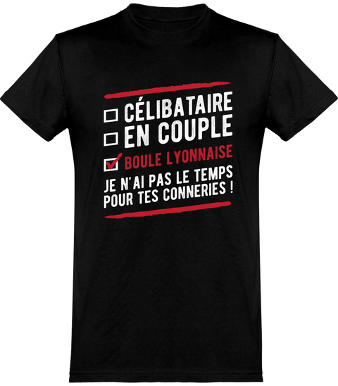  T shirt homme célibataire en couple boule lyonnaise