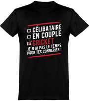  T shirt homme célibataire en couple cricket