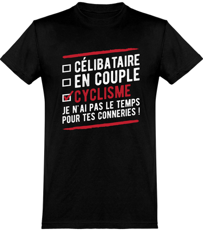  T shirt homme célibataire en couple cyclisme