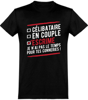  T shirt homme célibataire en couple escrime