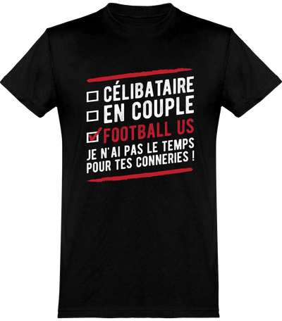  T shirt homme célibataire en couple football us