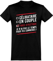  T shirt homme célibataire en couple force athlétique