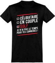  T shirt homme célibataire en couple golf