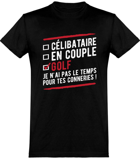  T shirt homme célibataire en couple golf