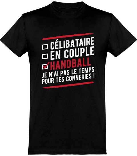  T shirt homme célibataire en couple handball