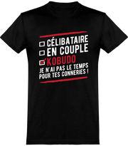  T shirt homme célibataire en couple kobudo
