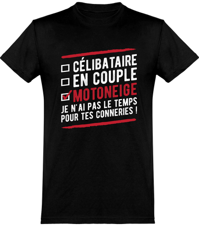  T shirt homme célibataire en couple motoneige