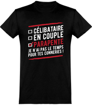  T shirt homme célibataire en couple parapente