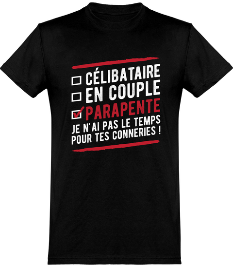  T shirt homme célibataire en couple parapente