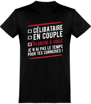 T shirt homme célibataire en couple planche à voile