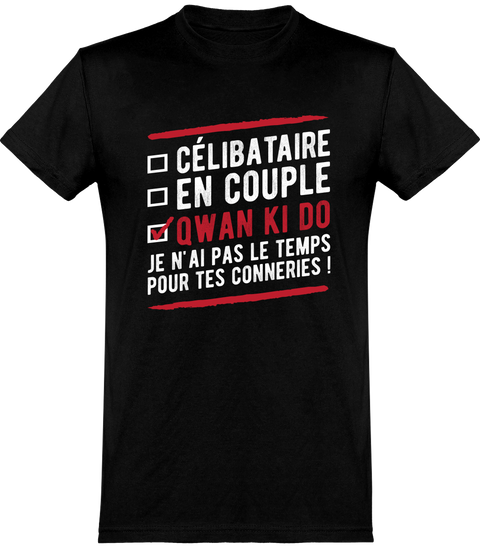 T shirt homme célibataire en couple qwan ki do