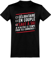  T shirt homme célibataire en couple saut à ski