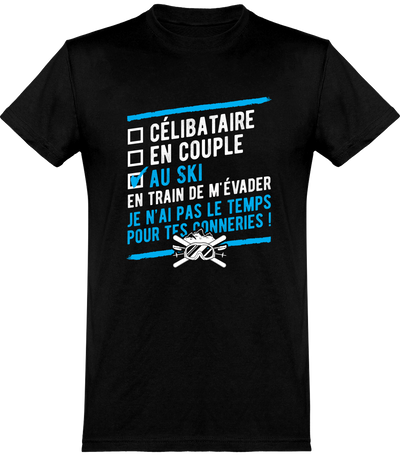  T shirt homme célibataire en couple au ski