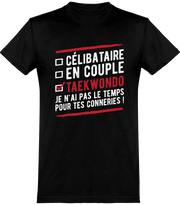  T shirt homme célibataire en couple taekwondo