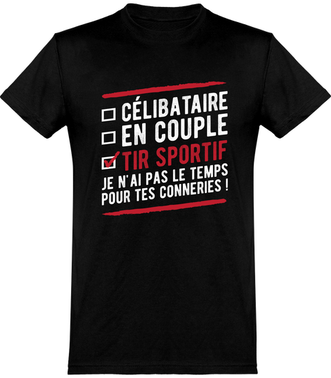  T shirt homme célibataire en couple tir sportif