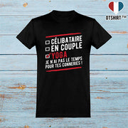  T shirt homme célibataire en couple yoga