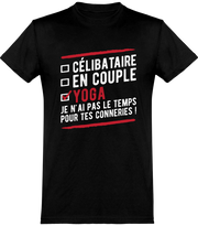  T shirt homme célibataire en couple yoga