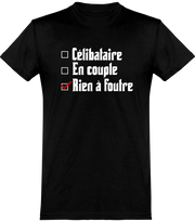  T shirt homme célibataire en couple rien à foutre