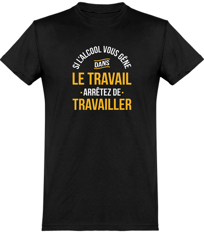  T shirt homme alcool et travail