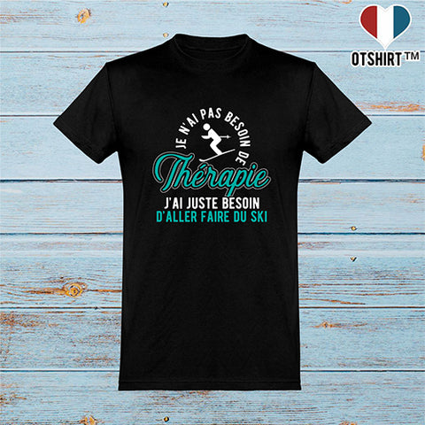  T shirt homme thérapie ski