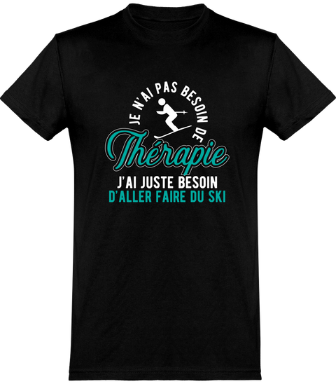  T shirt homme thérapie ski