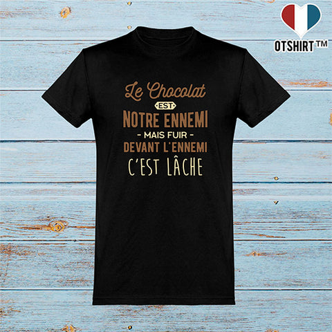  T shirt homme le chocolat est notre ennemi