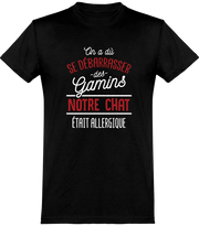  T shirt homme le chat était allergique