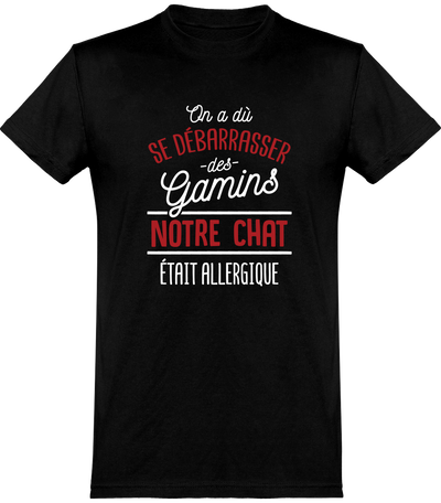  T shirt homme le chat était allergique