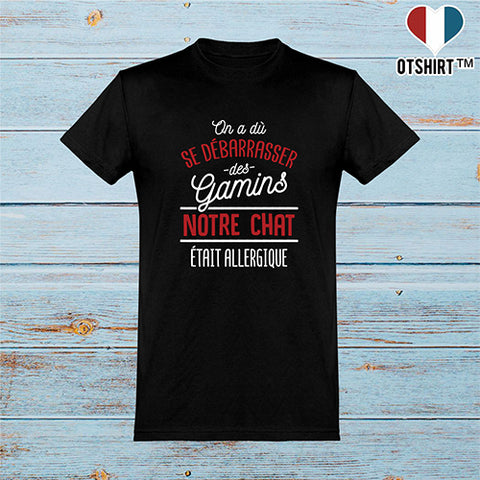  T shirt homme le chat était allergique