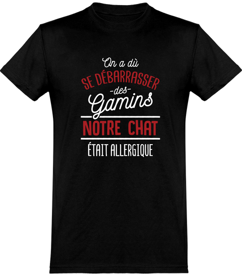  T shirt homme le chat était allergique