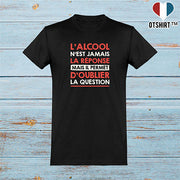  T shirt homme l'alcool n'est jamais la réponse