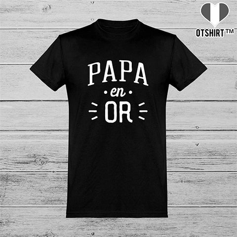  T shirt homme papa en or 2